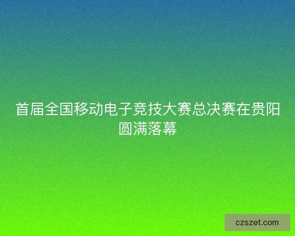 首届全国移动电子竞技大赛总决赛在贵阳圆满落幕